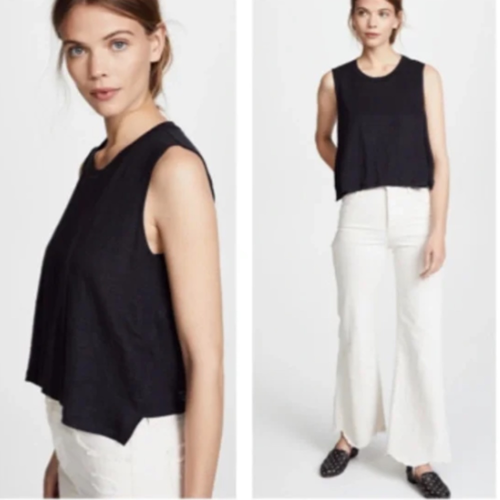 A.L.C. Ines Linen Tank Black XS